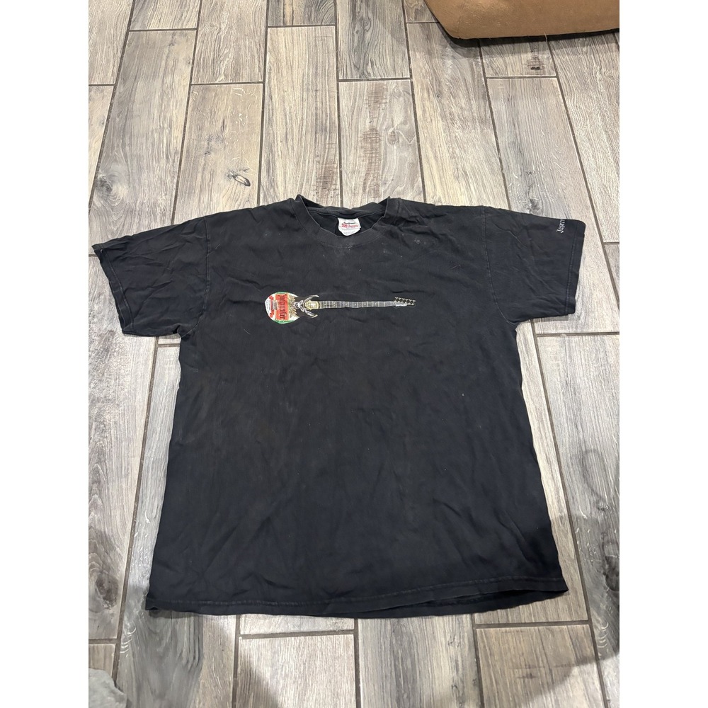 Vintage Hanes Beefy-T Jagermeister Guitar Graphic T-Shirt Men's Black Size L
